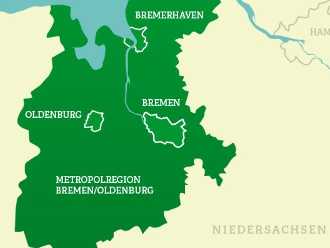 Landkarte Bremen und Umgebung